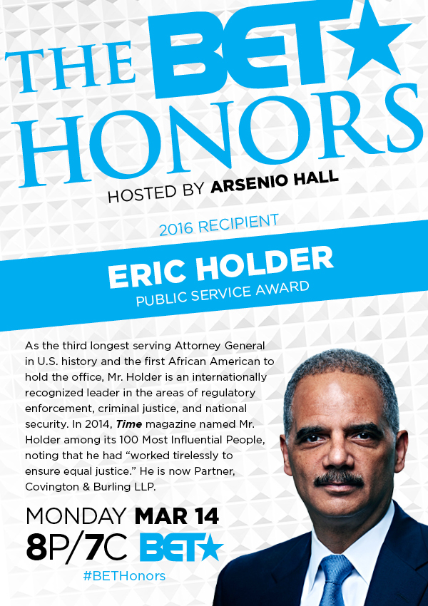 Eric Holder BET 2016 Award 