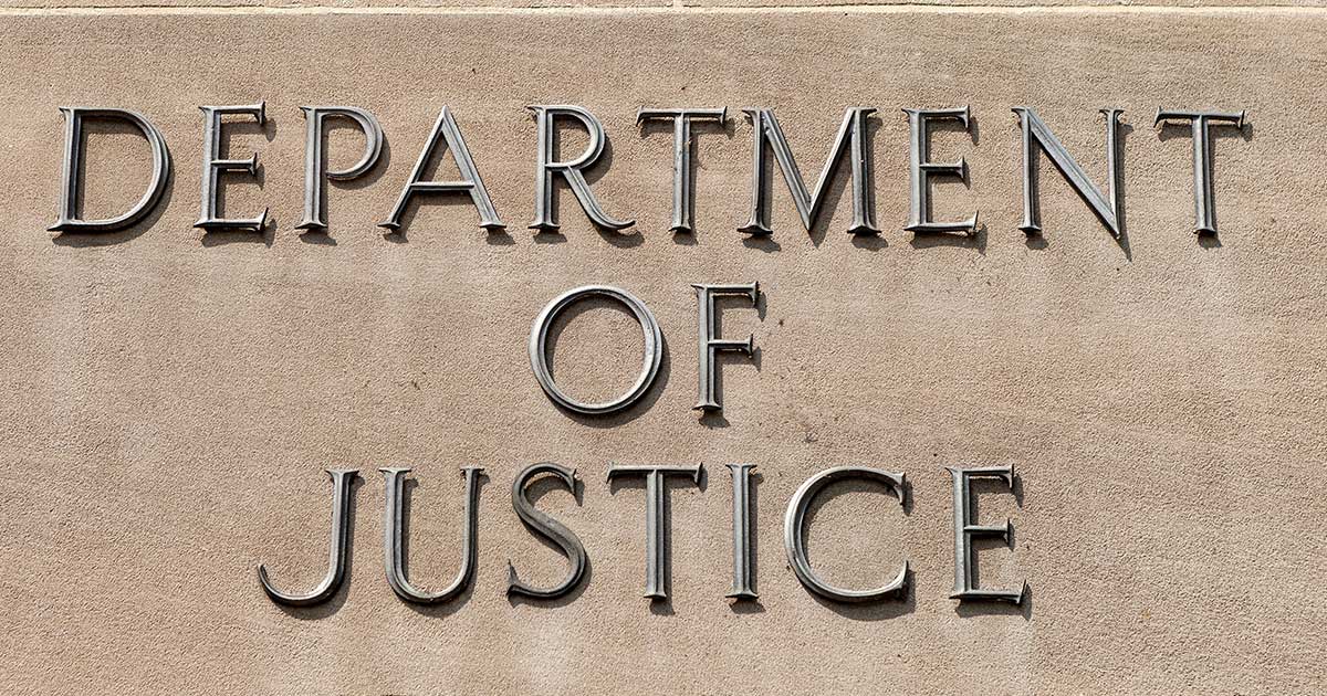 Department of Justice sign